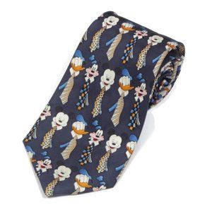 WALT DISNEY WORLD Mickey Donald Goofy Dress Up Wearing Ties Men's Silk Neck Tie